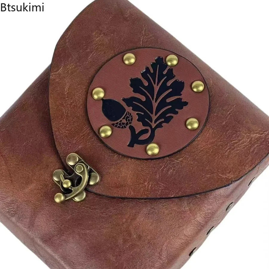 Halloween Cosplay Costumes for Women Fashionable PU Balck Brown Retro Hand-held Wallet Vintage Viking Knight Pirate Accessories
