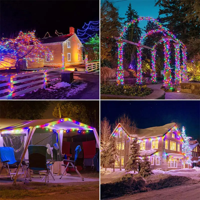 Solar String Fairy Lights 6M–33M, IP65 Waterproof LED Twinkle Lights with 8 Lighting Modes, Flexible Copper Wire Lights for Christmas, Garden, Patio, Tree & Party Decor
