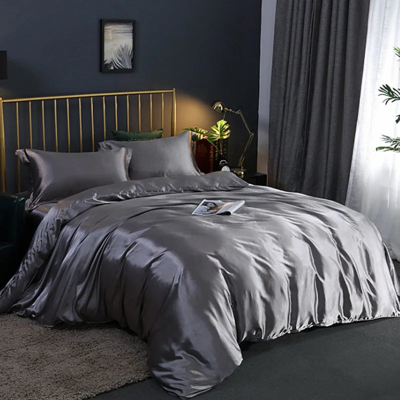 Silky Soft Duvet Cover Set – Textured Microfiber Comforter Cover with Zipper Closure, Corner Ties & Pillow Shams