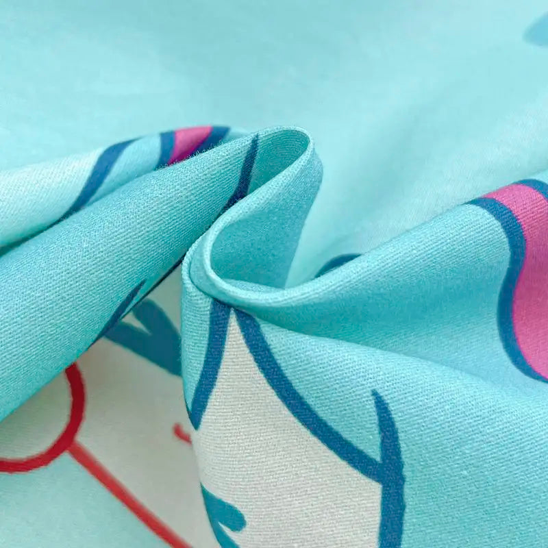 Miku Anime Bedding Set – 4-Piece Cartoon Duvet Cover, Bed Sheet & Pillowcase Set, Cute Japanese-Inspired Bedding for Bedroom & Dorm