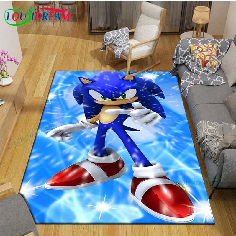 3D Cartoon Area Rug, Printed Polyester Crystal Velvet Carpet with Non-Slip Backing, Cute Kids Bedroom & Living Room Mat for Playroom, Nursery, Home & Decor