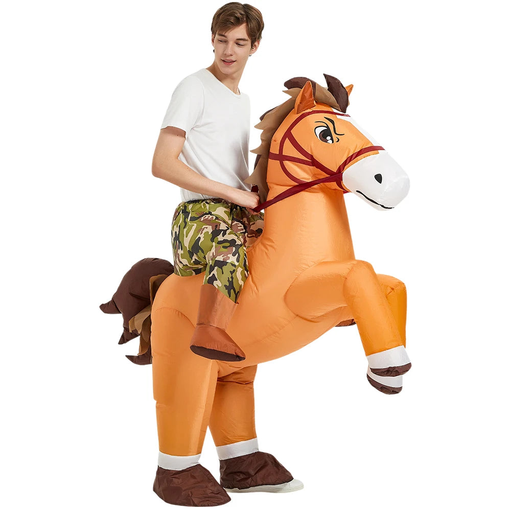Halloween cosplay  costume, adult camouflage horse, jazz horse, animal performance costume, inflatable costume