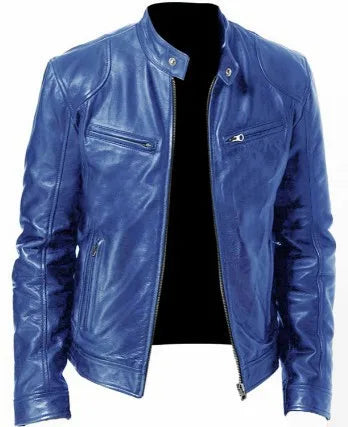 Men's Leather Jacket Bomber Motorcycle Biker Pu Leather Casual Loose