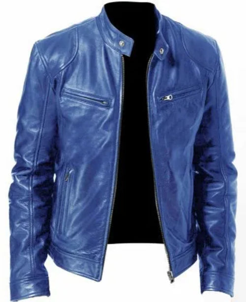 Men's Leather Jacket Bomber Motorcycle Biker Pu Leather Casual Loose