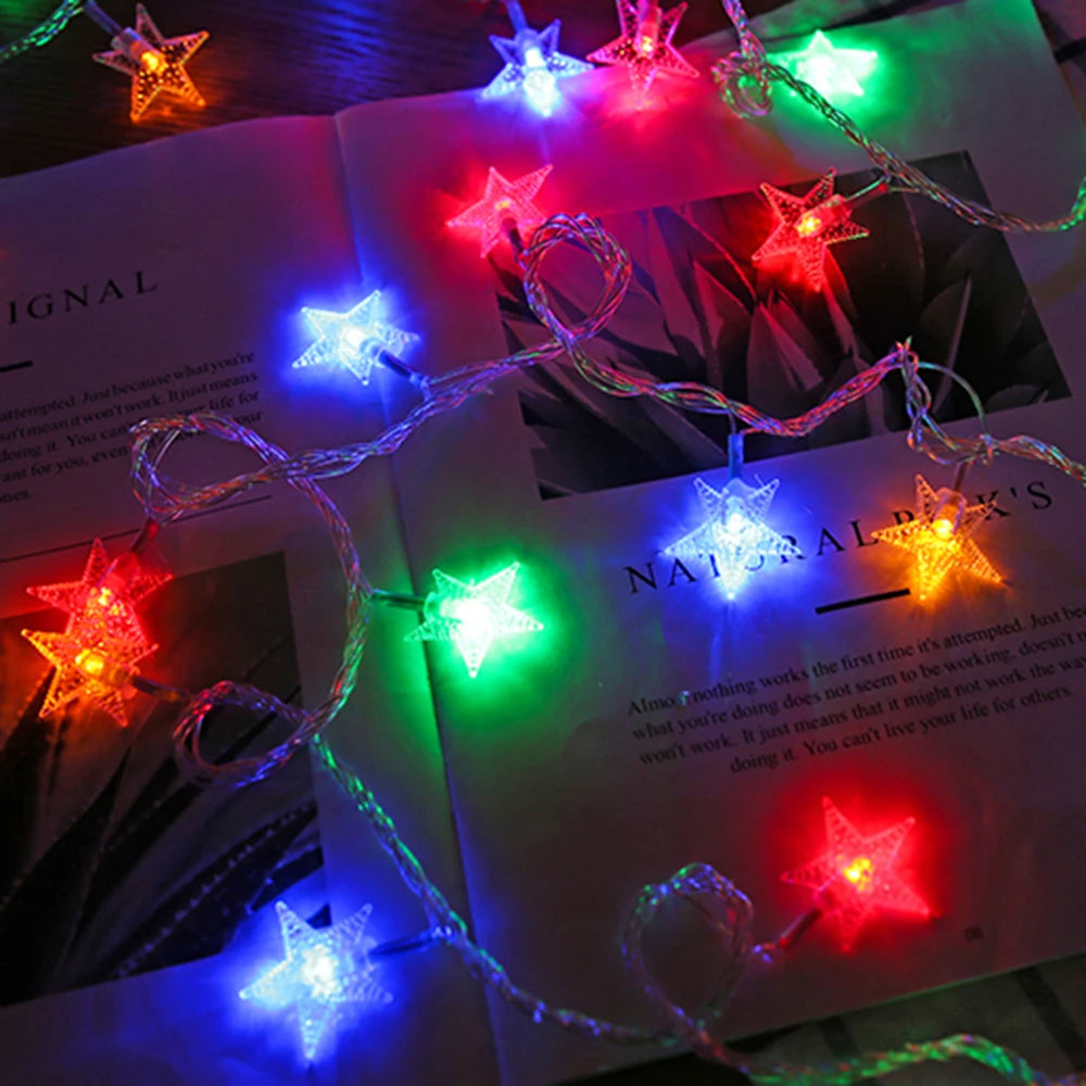 LED Star Fairy Lights, 1.5–10M Star String Lights with 10–80 LEDs, Warm White & White Decorative Garland Lights for Christmas, Wedding, Party, Garden & Home Decor