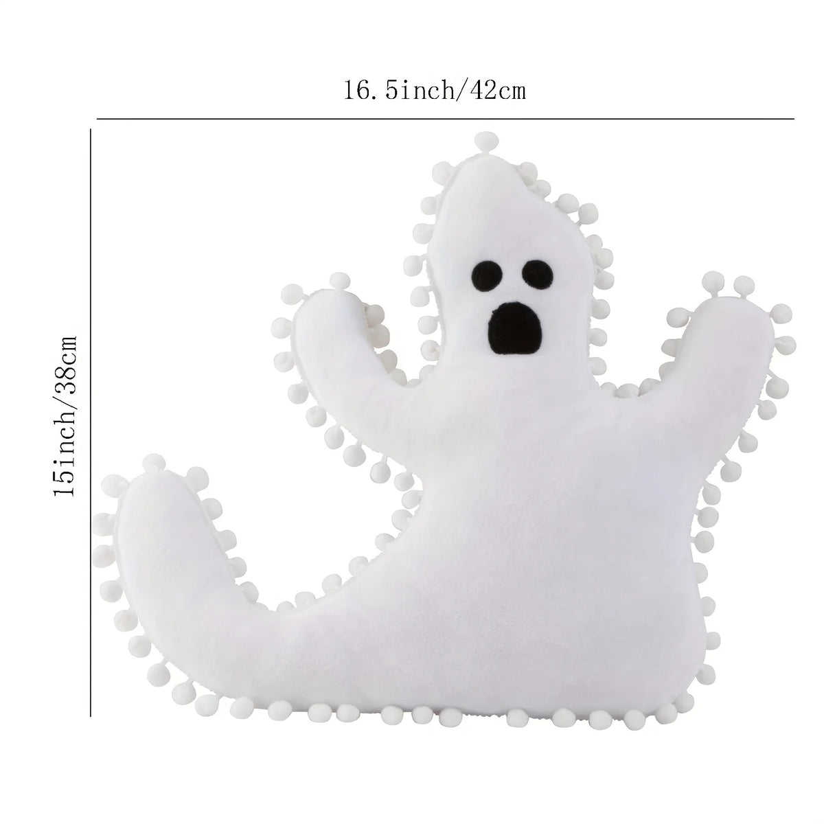 Cute Ghost Halloween Plush Pillow – Spooky Ghost-Shaped Cushion for Sofa, Bed & Holiday Party Decor, Soft Cotton Blend Gift