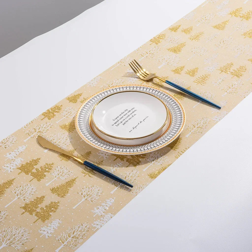 Christmas Table Runner with Embroidered Snowflakes, White Festive Holiday Tablecloth 28×270cm, Rustic Christmas Dining Table Decor for Home, Party, Wedding & Dinner