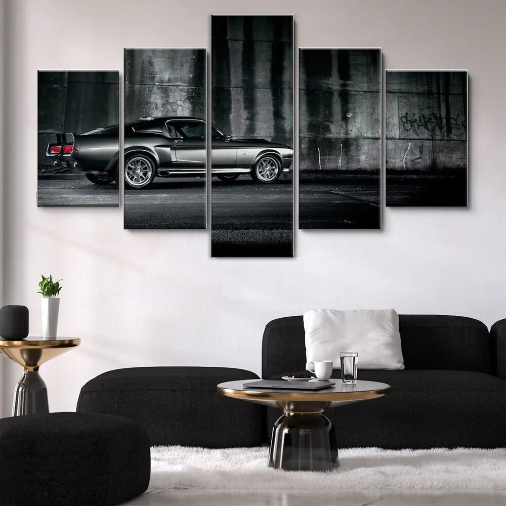 5 Panel Sports Car Wall Art Unframe Vehicle Canvas Painting HD Print for Living Room Home Decoration Racing Car Poster Wall Art