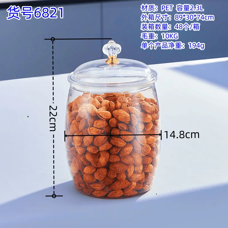2026 Kitchen Canister Transparent Sealed Food Storage Jars Moisture-Proof Grain Tea Rice Storage for Dried Tangerine Peel