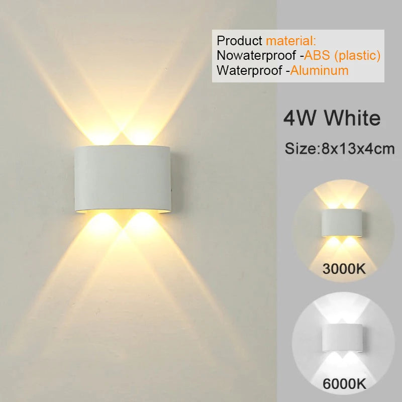 Modern LED Wall Sconce, Up & Down Wall Mount Light with Aluminum Body, 3000K/6500K Non-Dimmable Indoor Lamp for Bedroom, Living Room, Hallway & Foyer
