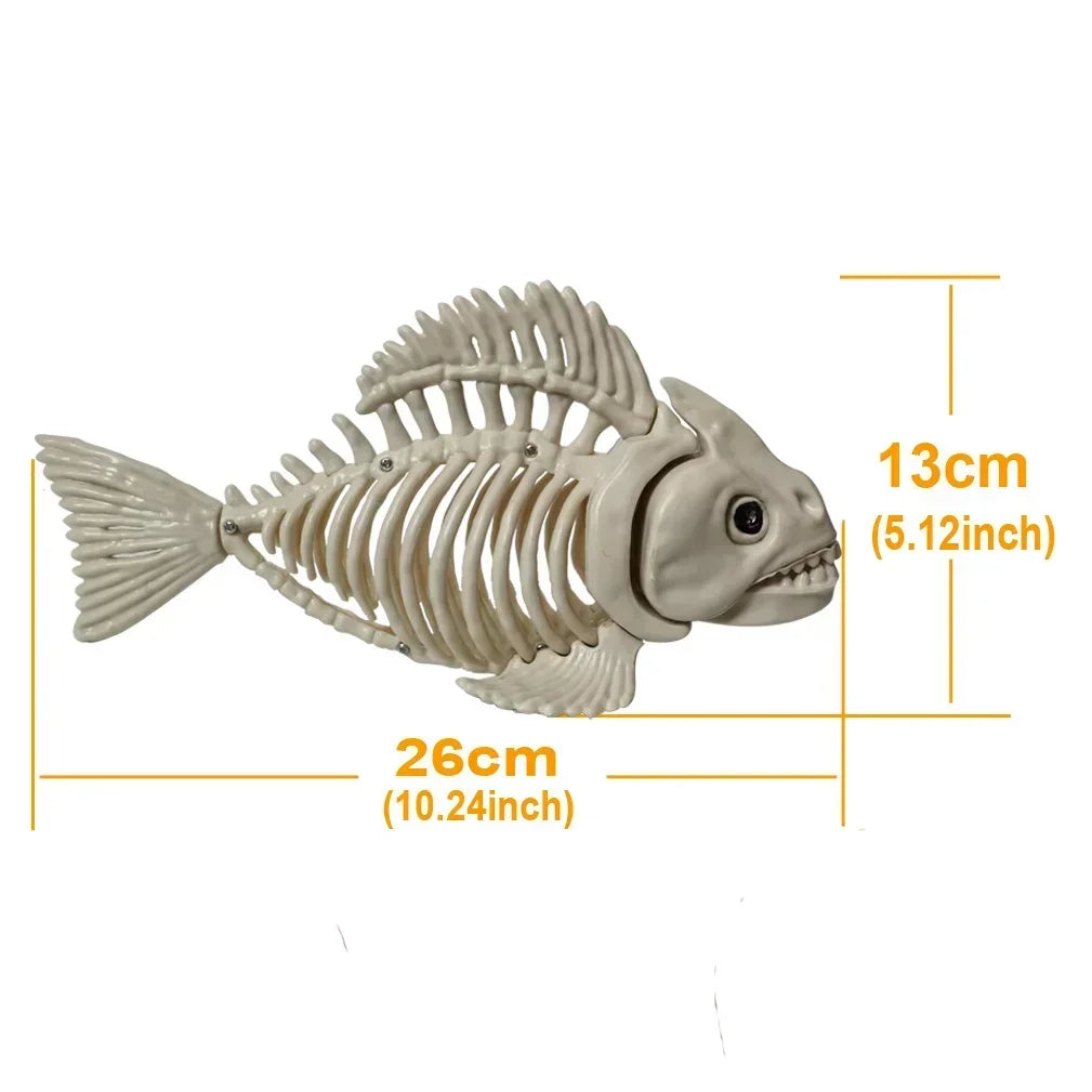 Halloween Animal Skeleton Bones Horror Piranha Fish Gecko Frog Ornaments Lizard Creepy Decoration Props Party for Kids Gift