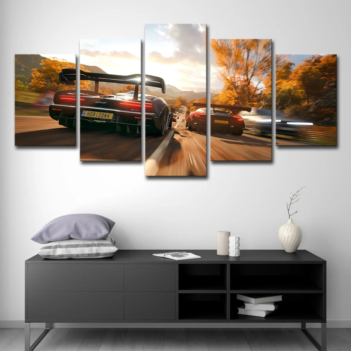 5 Panel Sports Car Wall Art Unframe Vehicle Canvas Painting HD Print for Living Room Home Decoration Racing Car Poster Wall Art