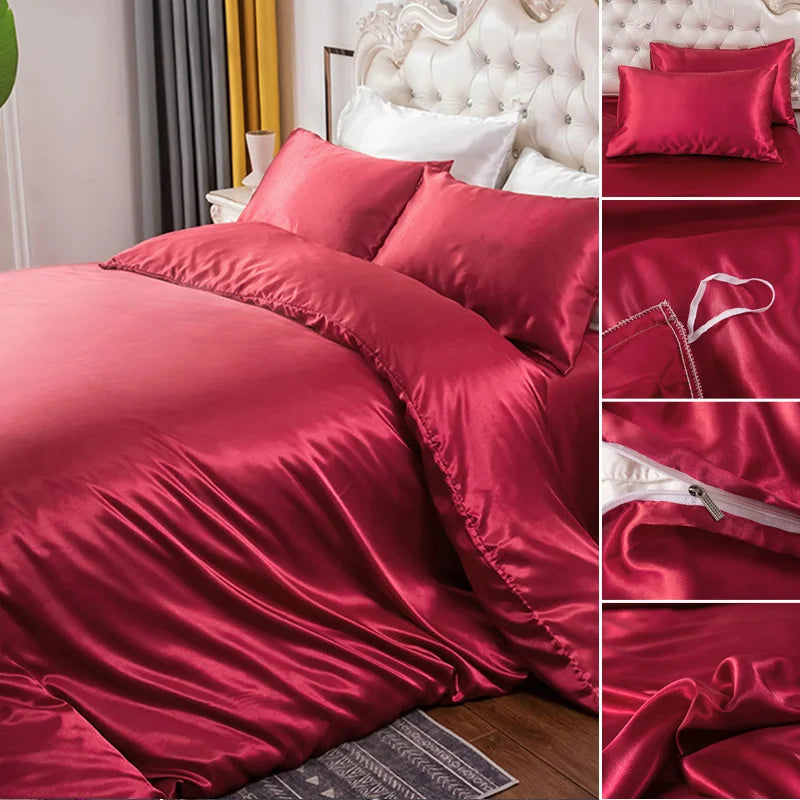 Silky Soft Duvet Cover Set – Textured Microfiber Comforter Cover with Zipper Closure, Corner Ties & Pillow Shams