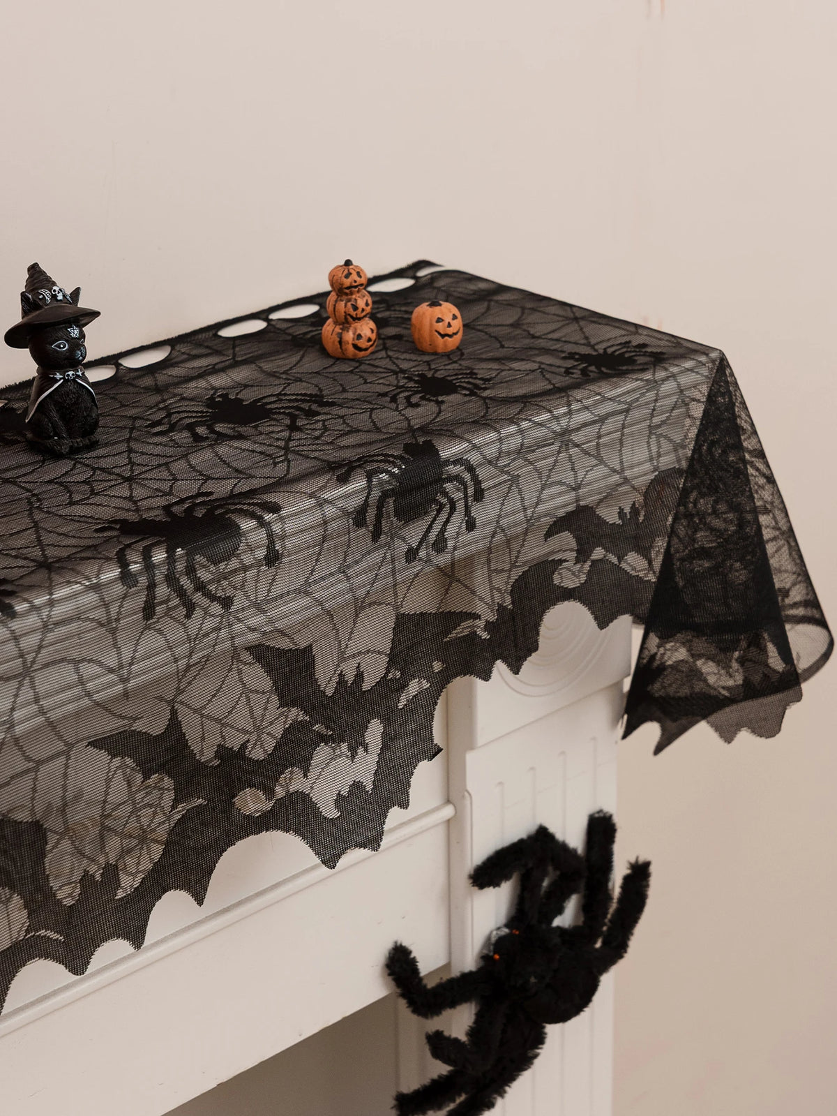 Halloween Short Curtains, Spooky Window Curtain Panels for Living Room, Bedroom & Kitchen, Dark Halloween Decor for Cabinets, Windows & Indoor Spaces