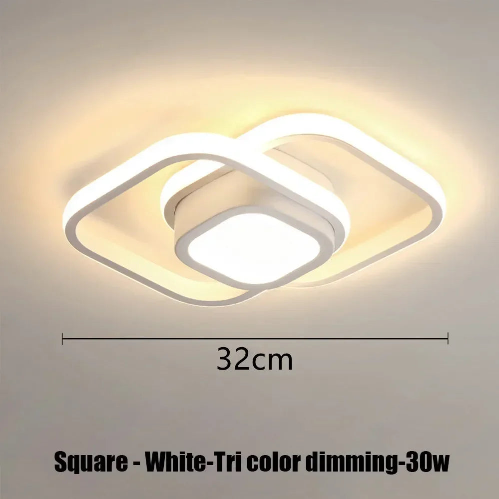 Modern LED Ceiling Light – Multi-Shape Minimalist Flush Mount Lamp with 3-Color Lighting