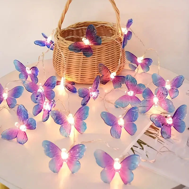 LED Butterfly String Lights 1.5M–6M, Warm White Fairy Lights with Butterfly Garland Design, USB & Battery Options for Girls’ Bedroom, Wedding, Birthday & Party Decor