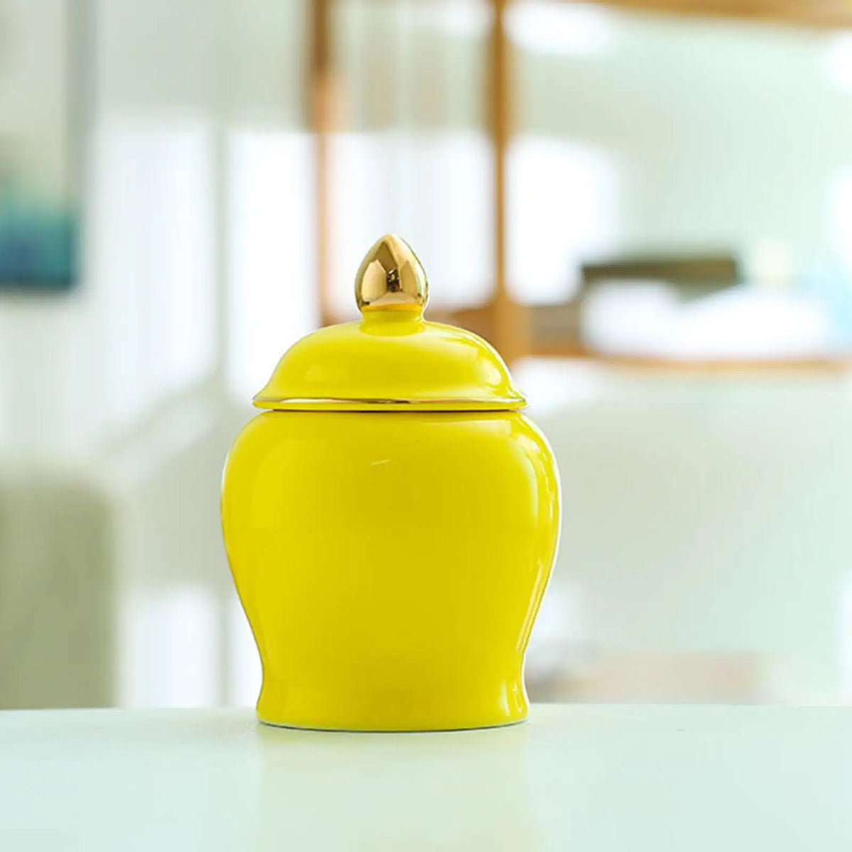Ceramics Airtight Kitchen Canisters Polished Tea Canister Food Storage Jar for Sugar Kitchen Storage Canister Jar Tea Coffee