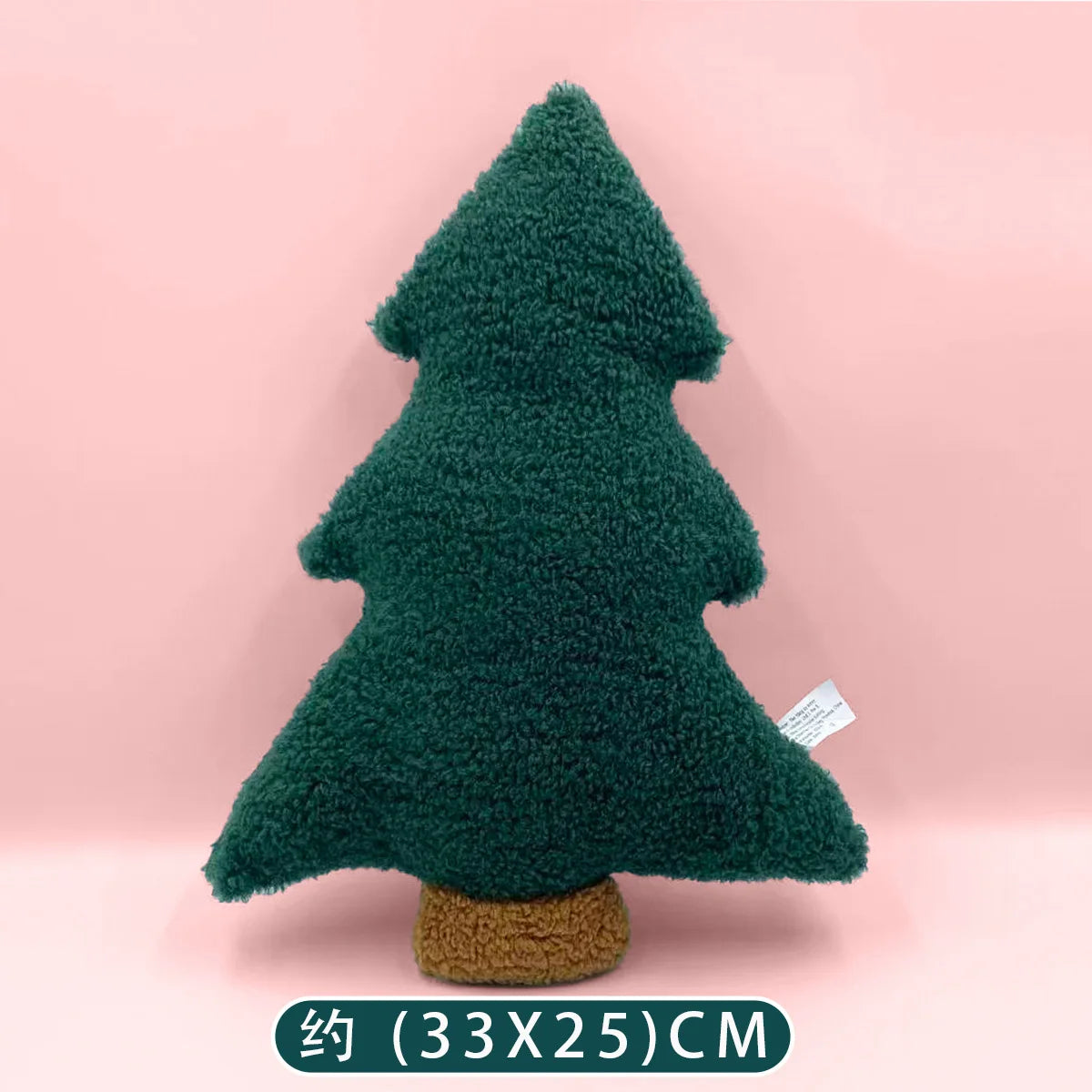 Christmas Tree Plush Pillow 30×25cm – Soft Green Xmas Throw Cushion for Sofa, Bed & Chair, Festive Holiday Home Decor & Gift