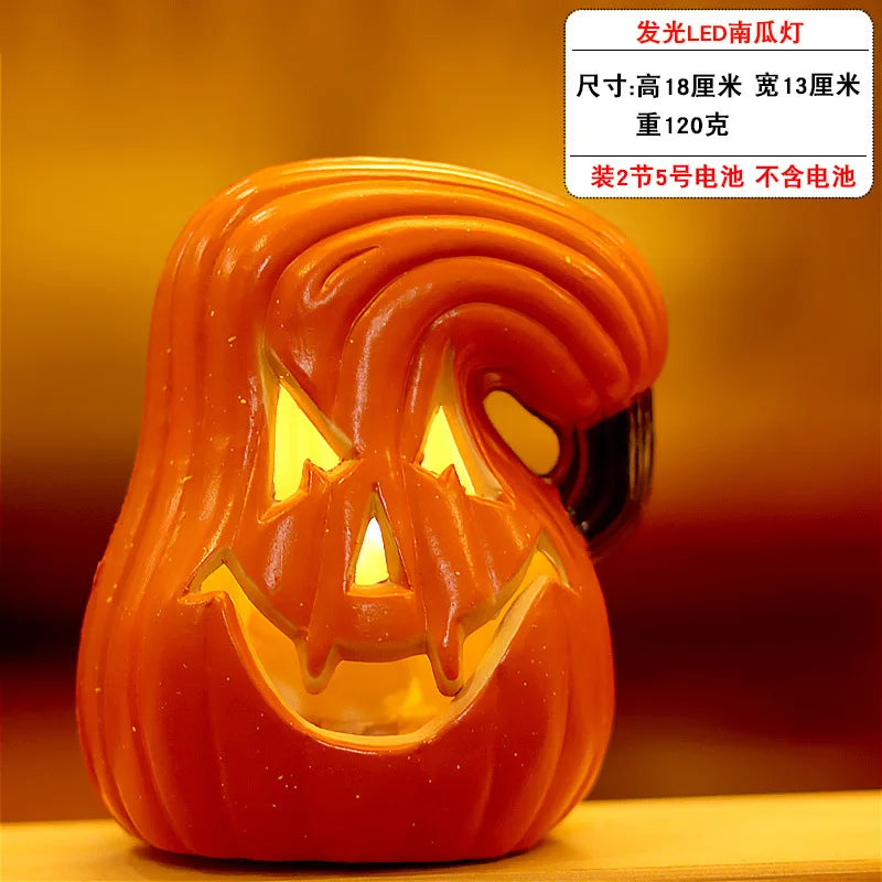 1Pc Decorative Pumpkin Halloween Props Lantern Decor Pumpkin Decoration Pumpkin Light Outdoor Halloween Decoration