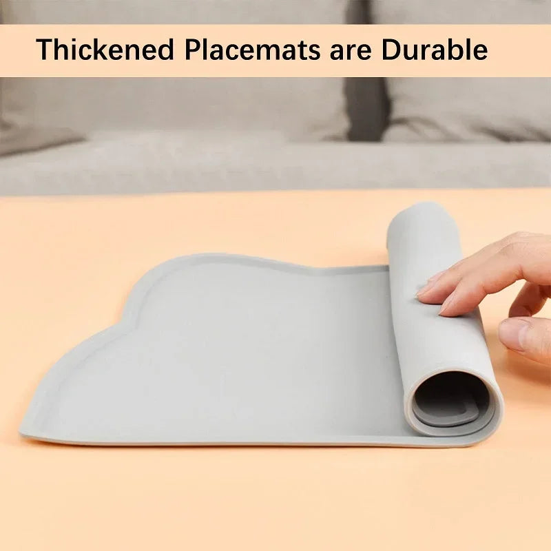 Pet Placemat Feeding Mat for Cats and Dogs Waterproof Leakage Food with Nonspill Nonslip Easy to Clean Silicone Placemats