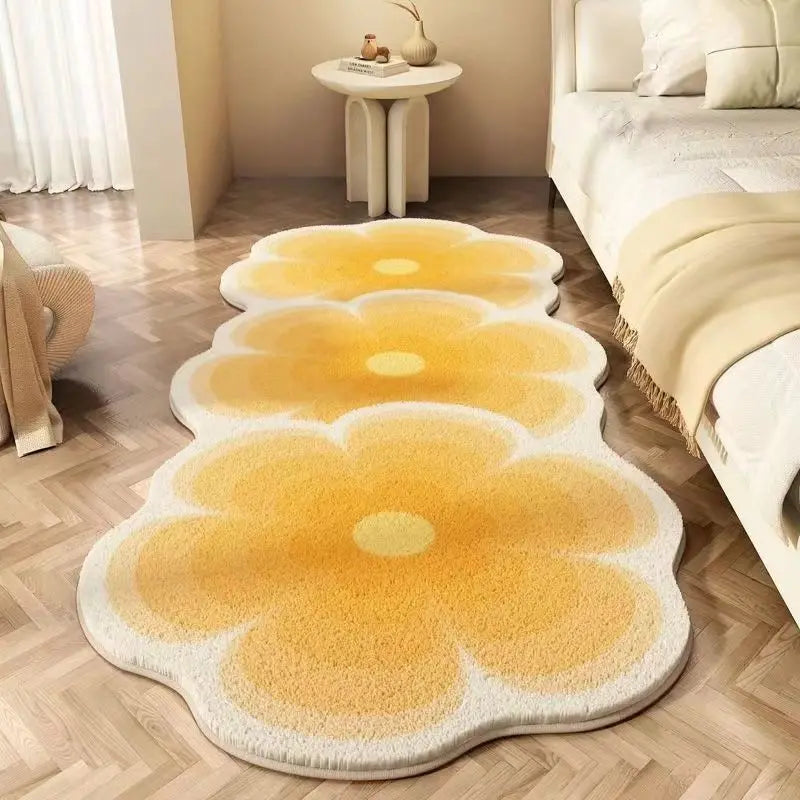 Spanish Style Plush Rug, Scenic Pastoral Acrylic Carpet with PVC Backing, Soft Flocked Rectangle Floor Mat for Bedroom, Bedside, Living Room & Home Decor