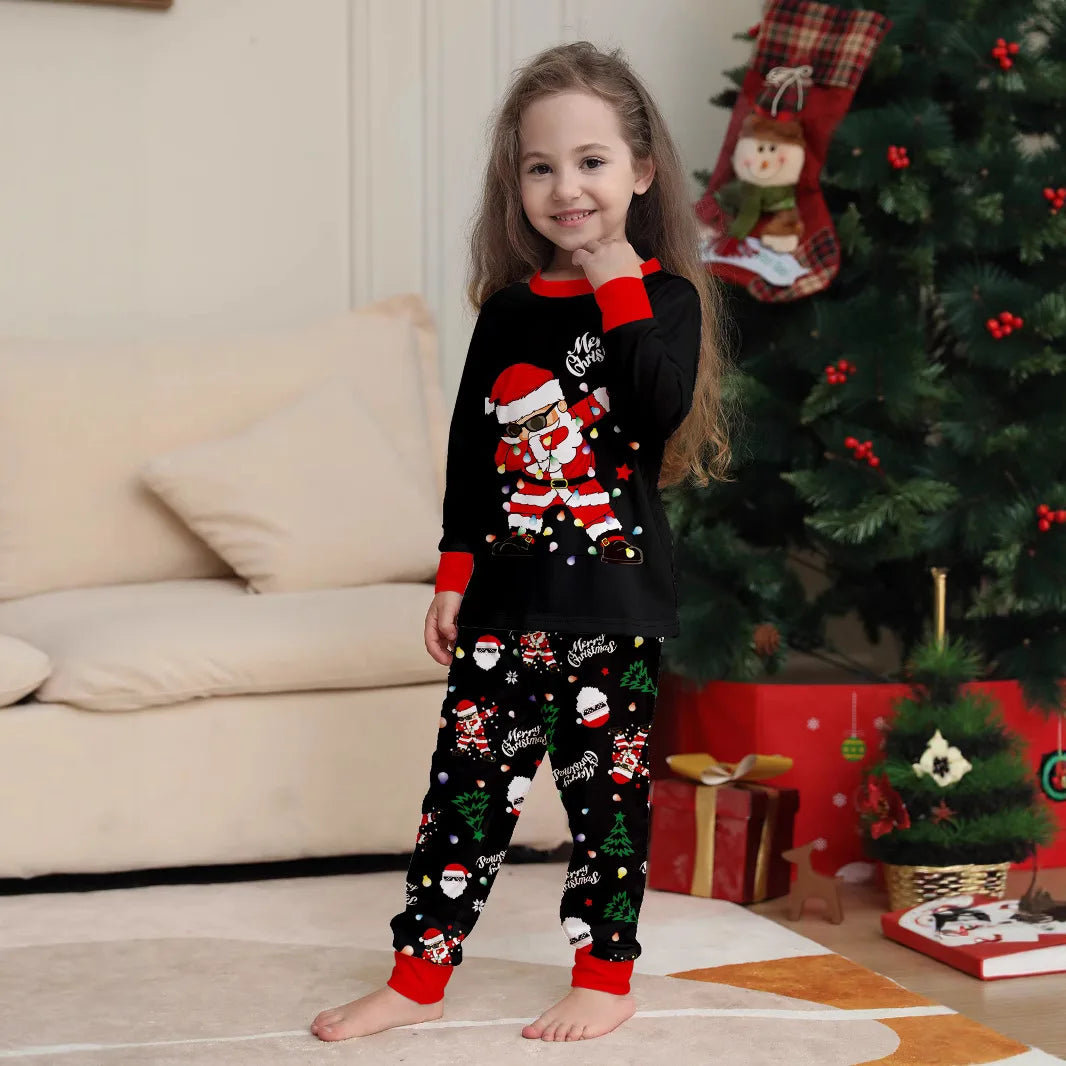 2026 New Christmas Family Matching Pajamas Santa Claus Print Adult and Children's Pajama Set Soft Sleepwear Xmas Family Look Pjs