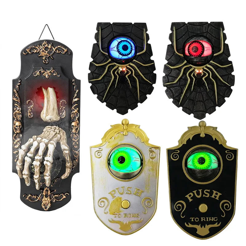 Halloween Tricky Props Eyeballs Doorbell Haunted House Decoration Scary Doorbell Eye Scene Decoration Pendant