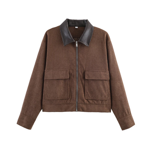 Women’s Pink Loose Fit Casual Jacket – Spring Streetwear Outerwear