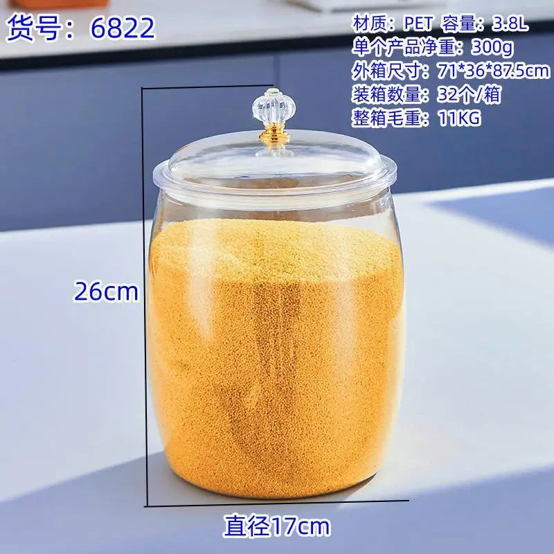 2026 Kitchen Canister Transparent Sealed Food Storage Jars Moisture-Proof Grain Tea Rice Storage for Dried Tangerine Peel