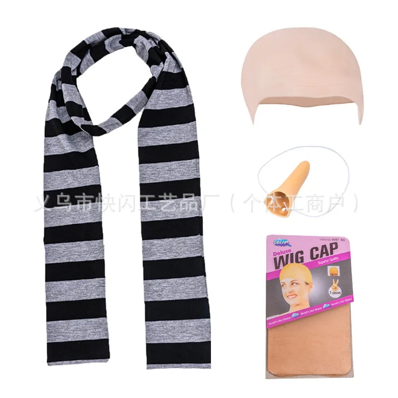 Halloween Party Costumes Little Yellow Man Cosplay Movie Cartoon Funny Dress Up Magical Thief Dad Gray Striped Scarf
