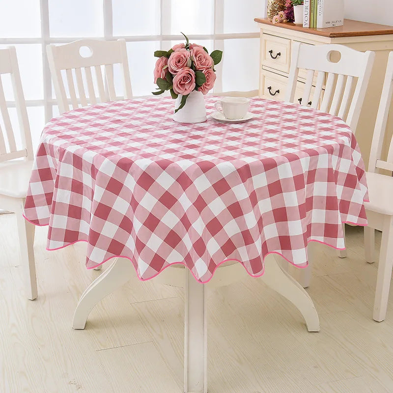 Round Floral PVC Tablecloth, Waterproof & Oilproof Pastoral Table Cover with Soft Velvet-Style Backing, Easy-Clean Kitchen Dining Table Decor for Wedding, Party & Outdoor Use