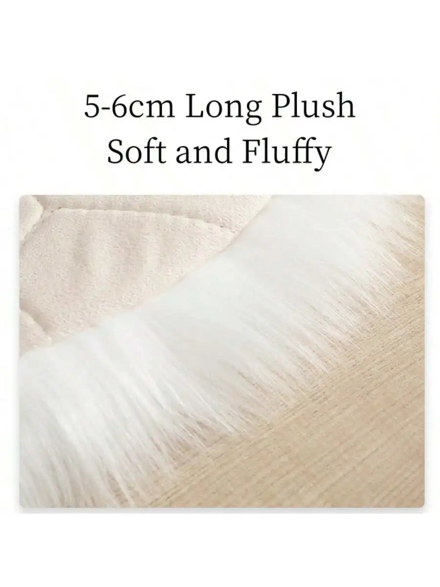 Cat Paw Plush Rug 60×60cm, Soft Flocked Acrylic Floor Mat with Suede Backing, Cute Animal Carpet for Bedroom, Sofa, Seat Cover & Home Decor