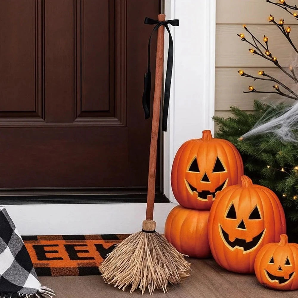 Broom Decorative Props Sound Move Witch Broom Halloween Decorative Props