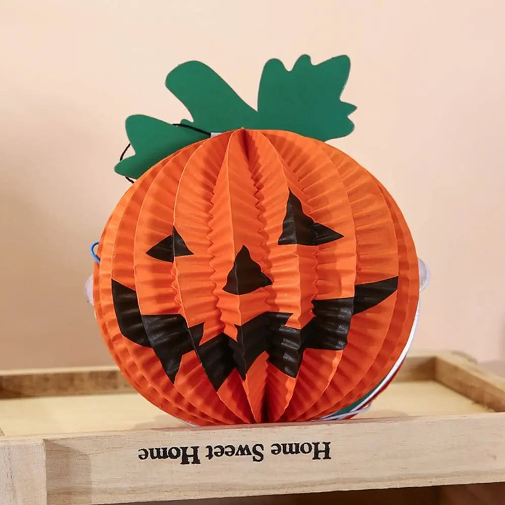 Creative Bat Halloween Party Prop Ghost Spider Halloween Paper Pendant Witch Hat Foldable Pumpkin Lantern Outdoor