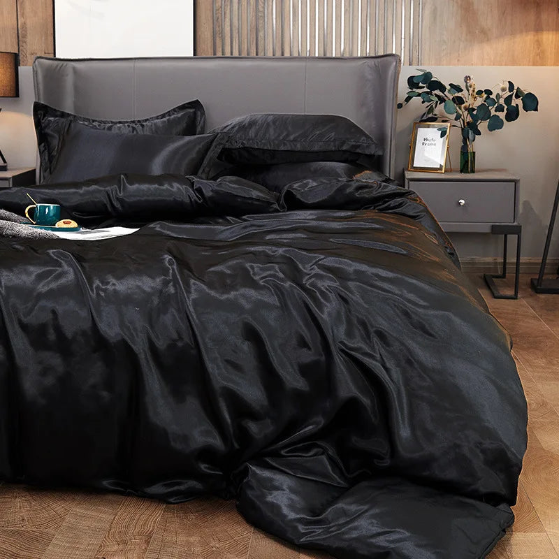 Luxury Jacquard Duvet Cover Set – Soft Microfiber Bedding Set with Fitted Sheet & Pillowcases, Black, Green & White