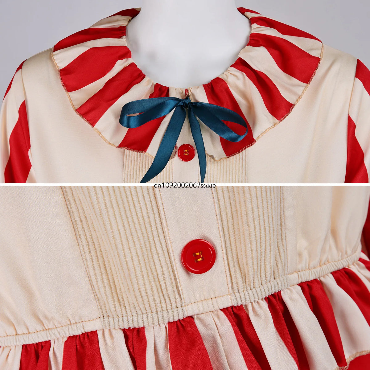 Halloween Costume Horror Movie Cornfield Clown Cosplay Frendo  Red And White Striped Jumpsuit Scary Killer Clown Party Outfits