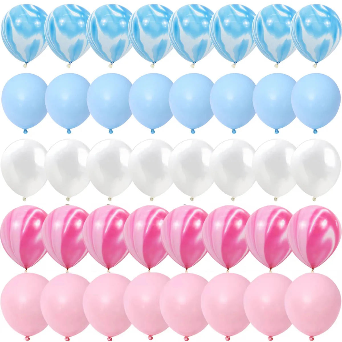 Gender Reveal Balloons 40pcs, Pink & Blue Latex Confetti Balloons, Boy or Girl Baby Shower Balloon Garland Arch Kit for Birthday, Wedding & Party Decor