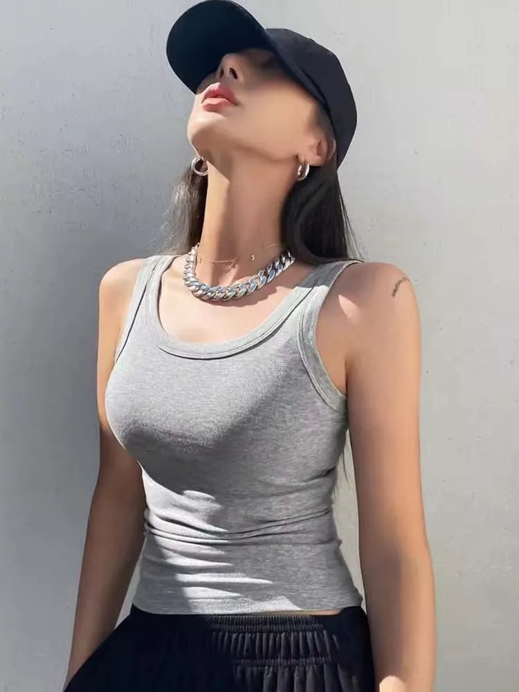 Tank Soft Top For Women Summer Outfits Tight And Sexy Tank Top Knitted Bottom Shirt And Sleeveless Top For Outerwear