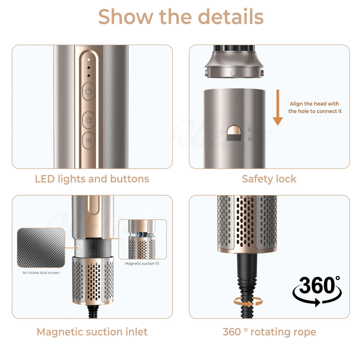 Professional 7 in 1 Air Flow Hair Styler Volumizer Brushes Negative Ionic Curler Dryer Blower BLDC Hair Dryer Salon Equipment