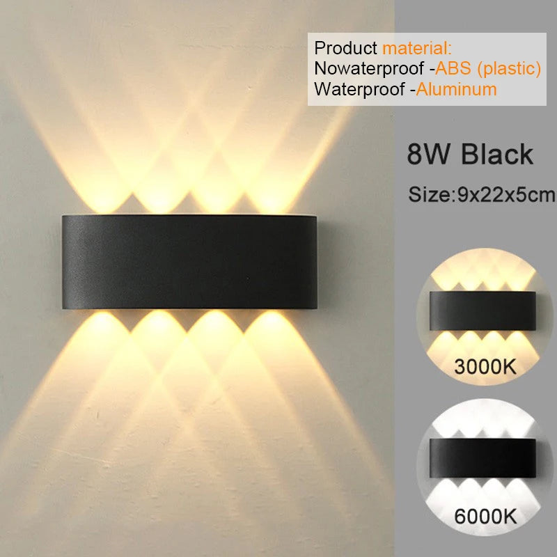 Modern LED Wall Sconce, Up & Down Wall Mount Light with Aluminum Body, 3000K/6500K Non-Dimmable Indoor Lamp for Bedroom, Living Room, Hallway & Foyer