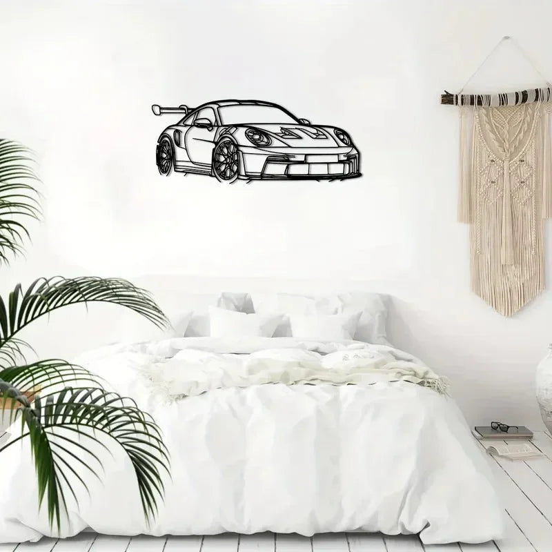 1PC Modern Car Metal Wall Art Iron Vehicle Sculpture Home Decor Sign for Car Enthusiasts