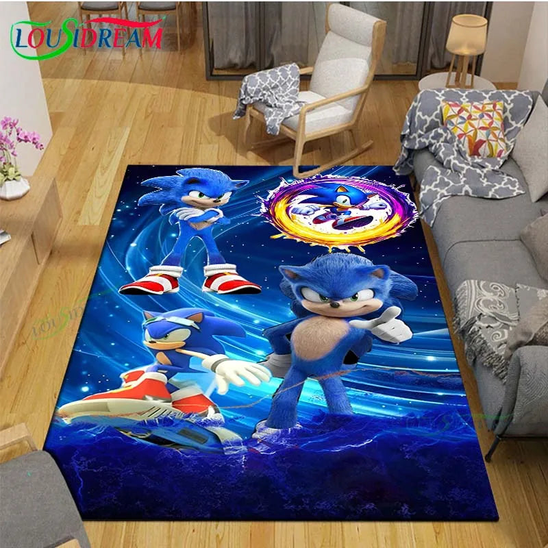 3D Cartoon Area Rug, Printed Polyester Crystal Velvet Carpet with Non-Slip Backing, Cute Kids Bedroom & Living Room Mat for Playroom, Nursery, Home & Decor