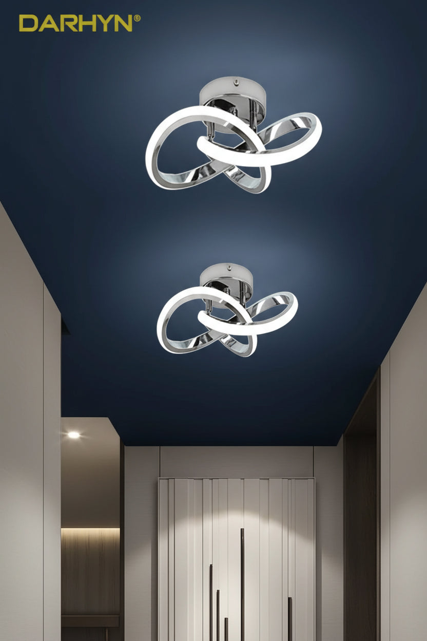 Modern LED Ceiling Light – Minimalist Black Flush Mount Lamp for Living Room, Bedroom & Entryway