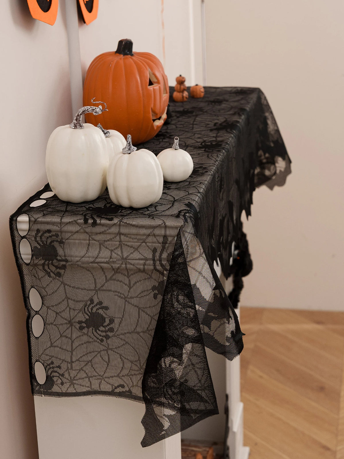 Halloween Short Curtains, Spooky Window Curtain Panels for Living Room, Bedroom & Kitchen, Dark Halloween Decor for Cabinets, Windows & Indoor Spaces