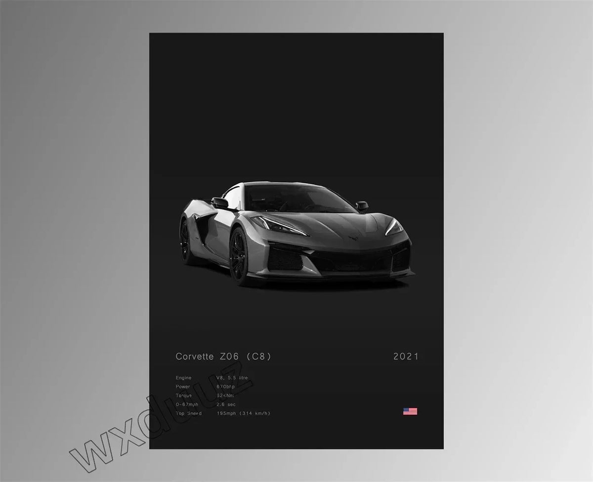 Modern Design Home Decoration Classic Popular Car Brand Motorsport Supercar Canvas Painting Wall Art Aesthetic Room Decor Poster