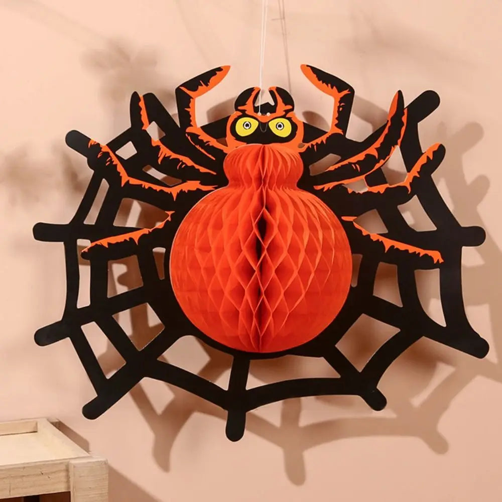 Creative Bat Halloween Party Prop Ghost Spider Halloween Paper Pendant Witch Hat Foldable Pumpkin Lantern Outdoor