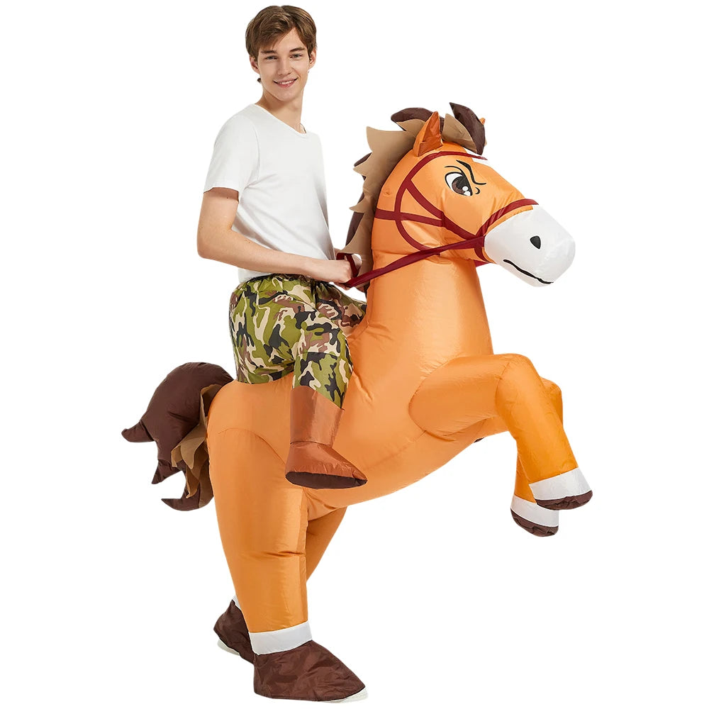 Halloween cosplay  costume, adult camouflage horse, jazz horse, animal performance costume, inflatable costume