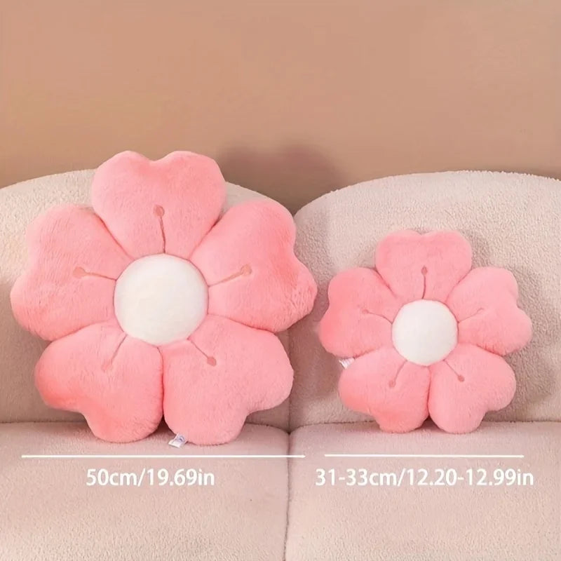 Daisy Flower Plush Cushion – Soft Decorative Flower-Shaped Pillow for Bed & Sofa, Polyester Cotton Comfort Cushion