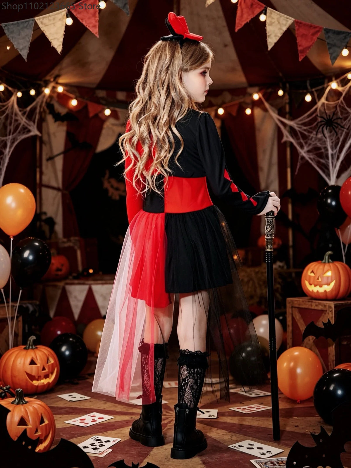 Halloween Cosplay Costumes Horror Clown Dresses Headwear Clothes Sets Carnival Theme Party Circus Carnival Role Playing Outfits