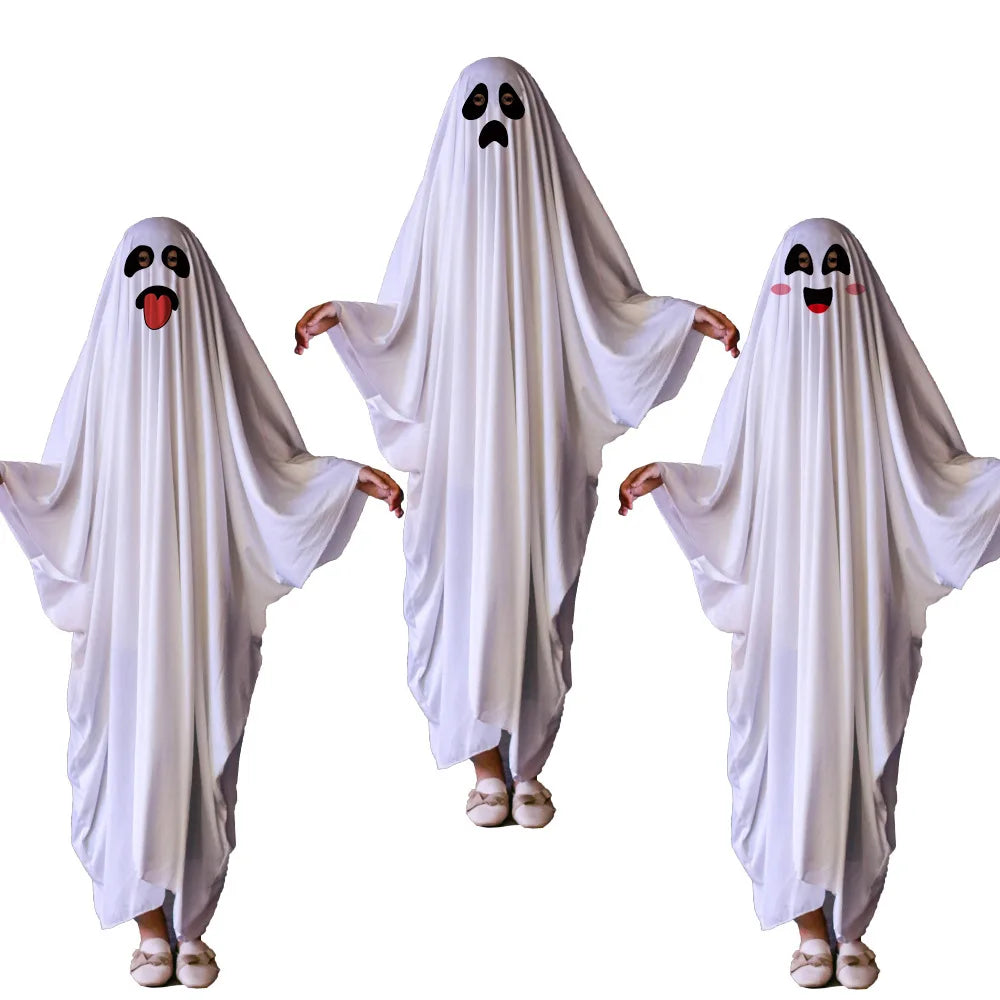Halloween Ghost Costume, Spooky Ghost Outfit, Cosplay Fancy Dress for Halloween Party Cosplay Costume Supplies